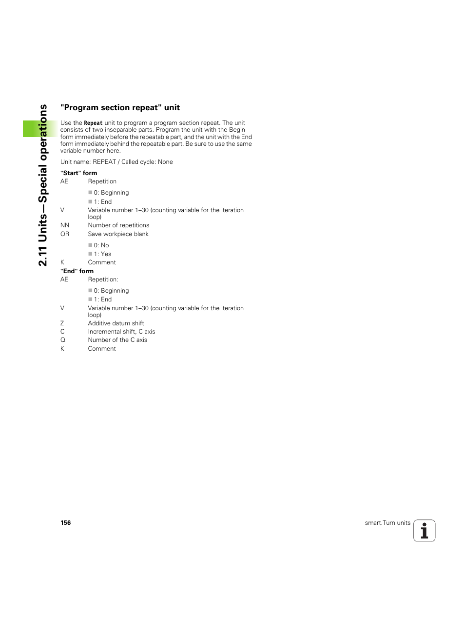Program section repeat" unit, 1 1 units—special oper ations | HEIDENHAIN SW 54843x-02 DIN Programming User Manual | Page 156 / 601