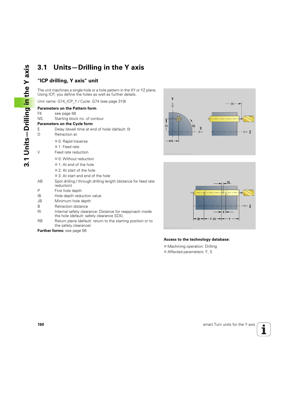 1 units—drilling in the y axis, Icp drilling, y axis" unit | HEIDENHAIN SW 54843x-02 DIN Programming User Manual | Page 160 / 601