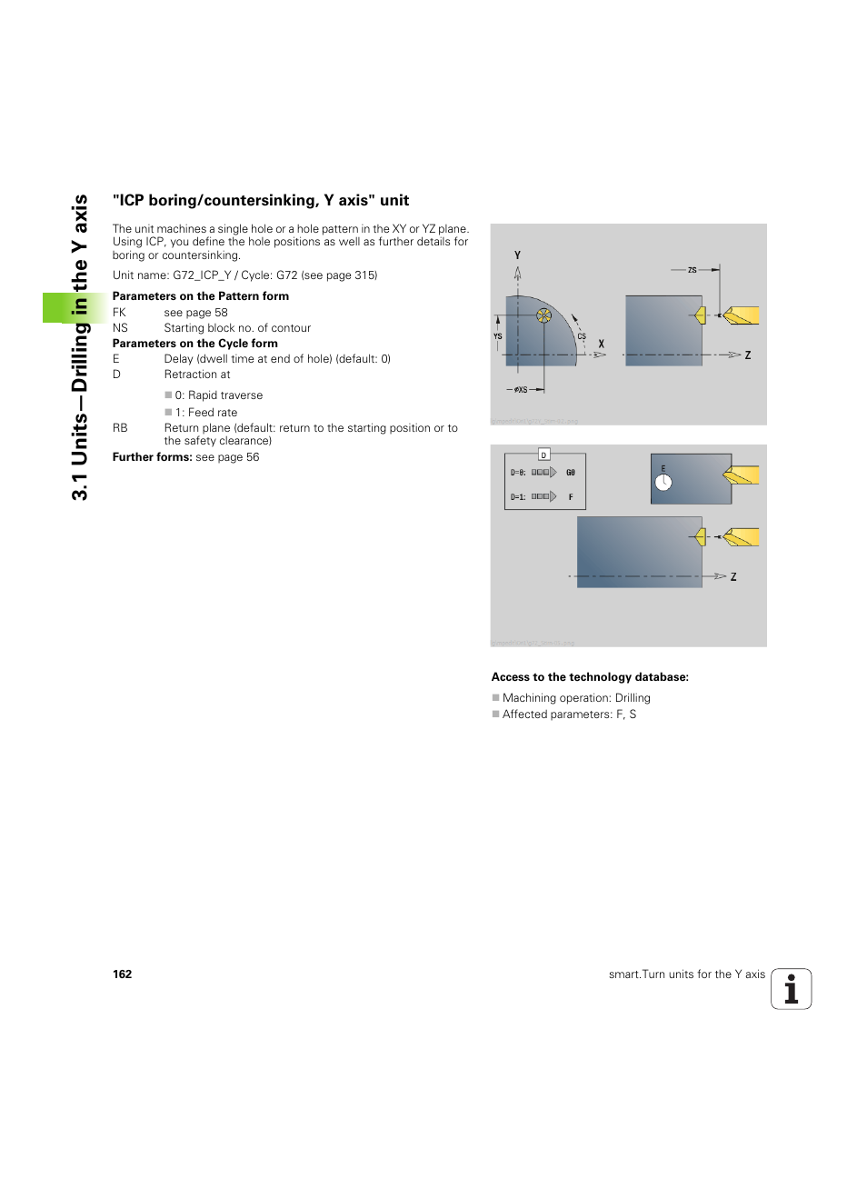 Icp boring/countersinking, y axis" unit, 1 units—dr illing in the y axis | HEIDENHAIN SW 54843x-02 DIN Programming User Manual | Page 162 / 601