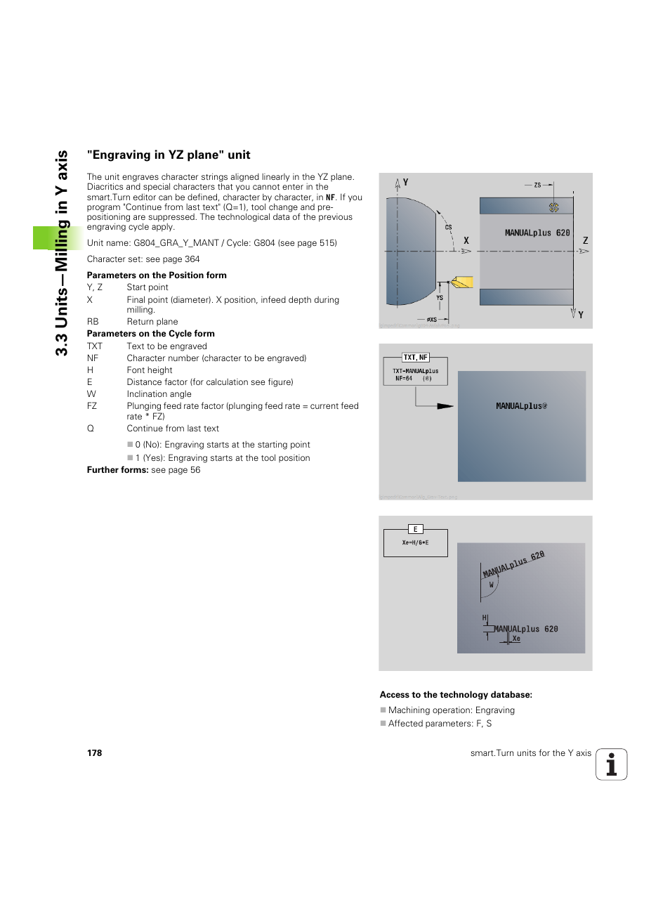 Engraving in yz plane" unit, 3 units—milling in y axis | HEIDENHAIN SW 54843x-02 DIN Programming User Manual | Page 178 / 601