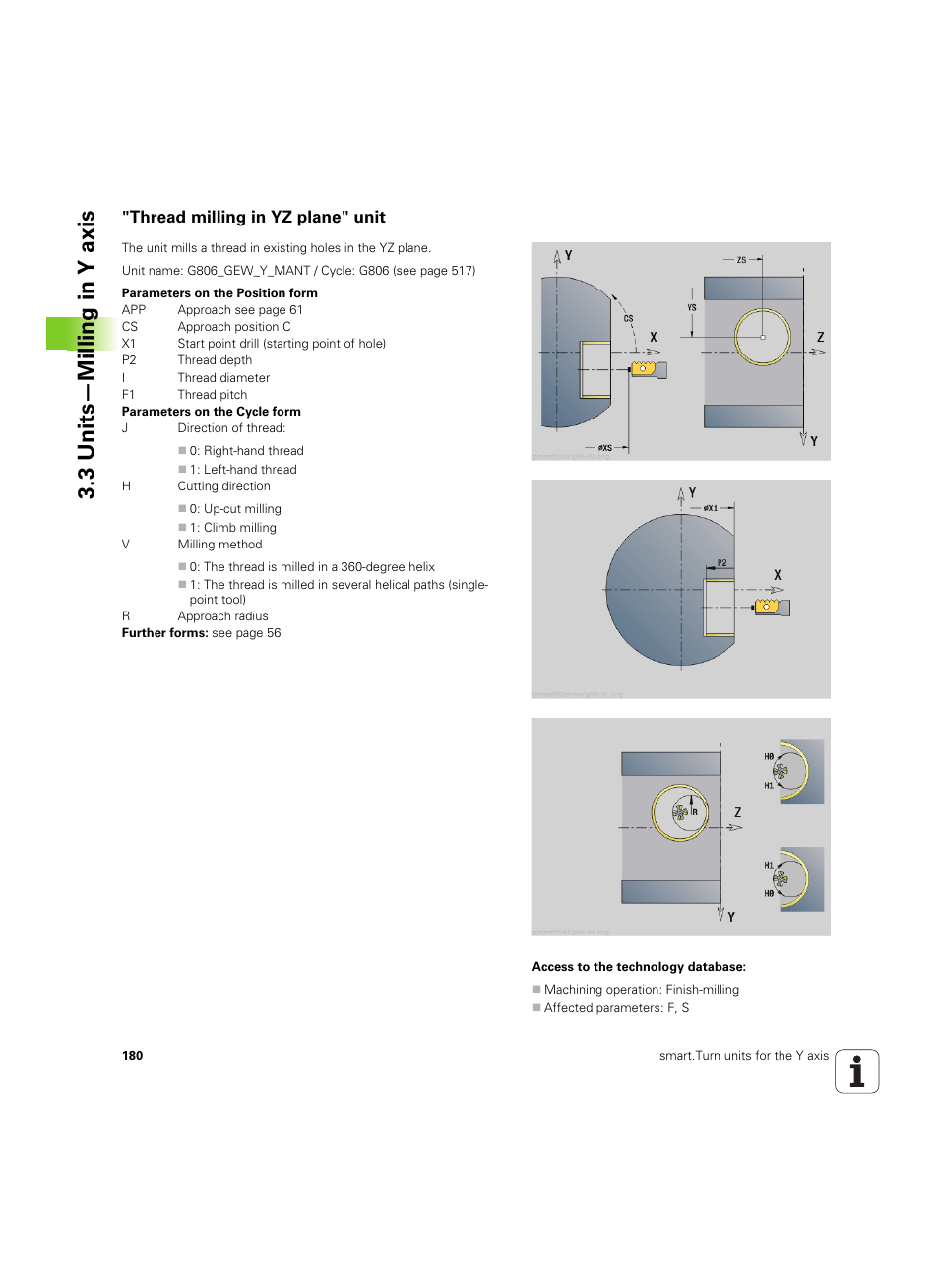 Thread milling in yz plane" unit, 3 units—milling in y axis | HEIDENHAIN SW 54843x-02 DIN Programming User Manual | Page 180 / 601