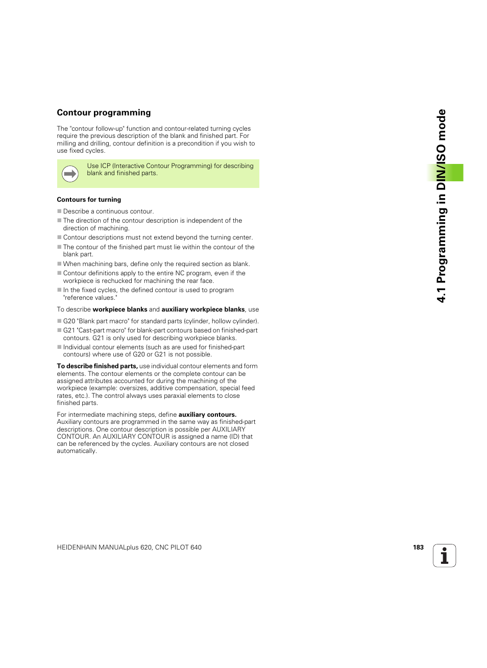 Contour programming, 1 pr ogr amming in din/iso mode | HEIDENHAIN SW 54843x-02 DIN Programming User Manual | Page 183 / 601