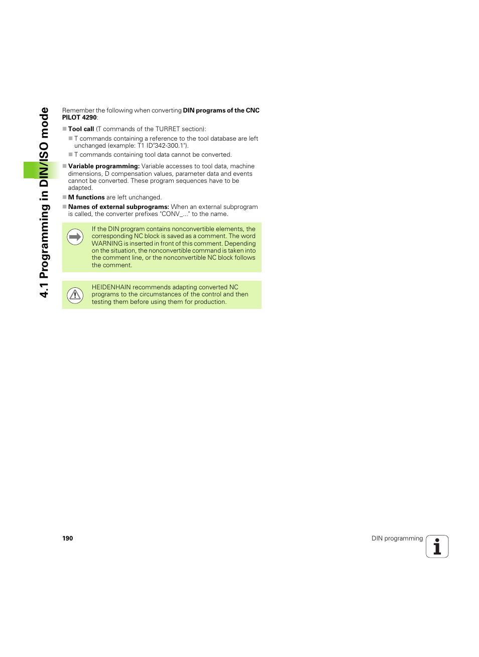1 pr ogr amming in din/iso mode | HEIDENHAIN SW 54843x-02 DIN Programming User Manual | Page 190 / 601