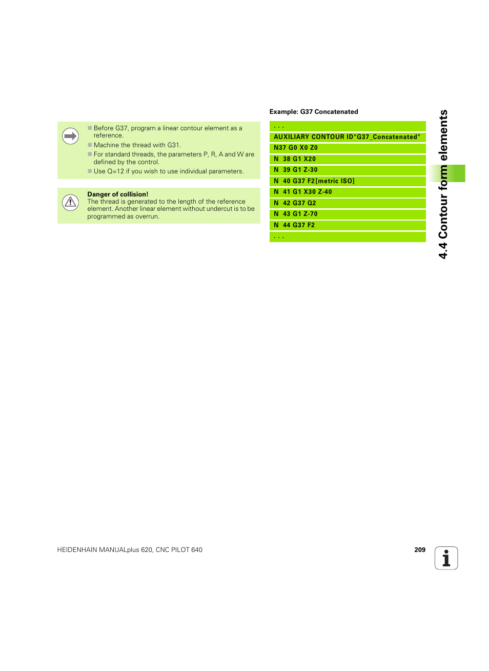 4 cont our f o rm elements | HEIDENHAIN SW 54843x-02 DIN Programming User Manual | Page 209 / 601