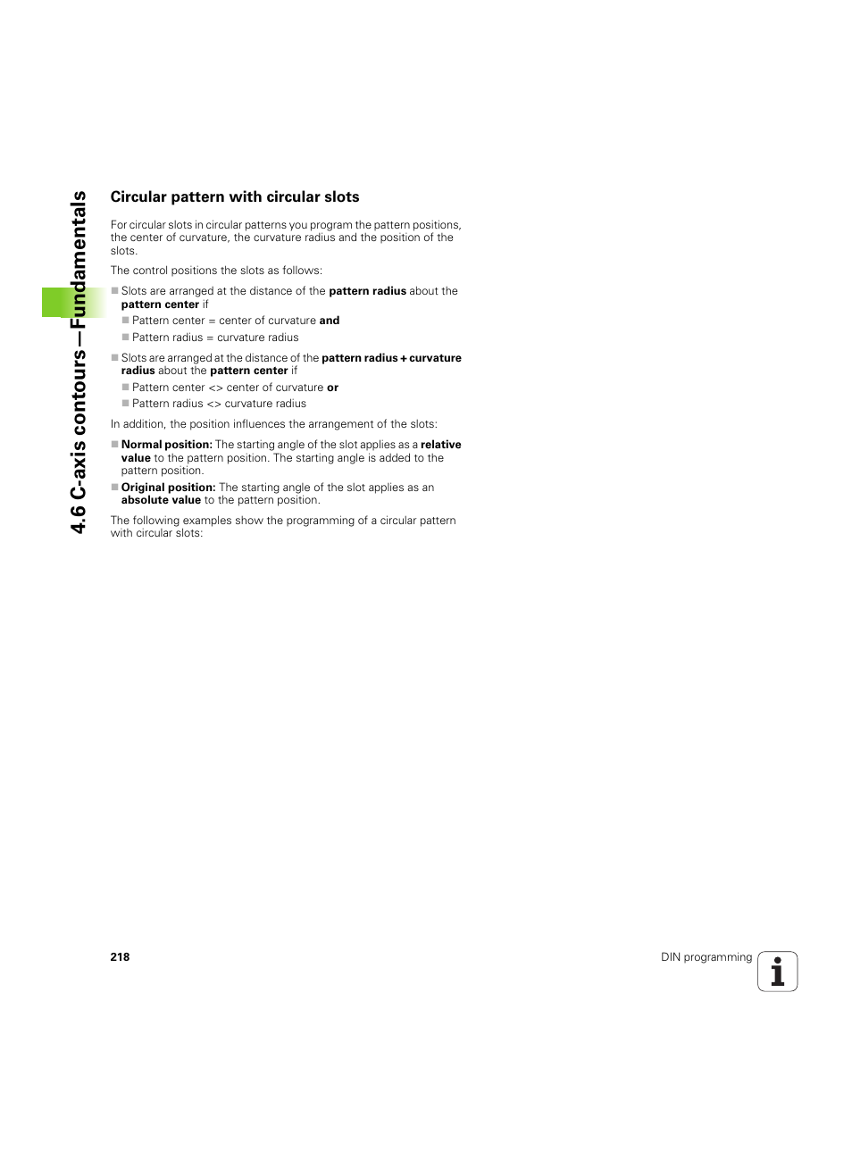 Circular pattern with circular slots, 6 c-axis cont ours—f undamentals | HEIDENHAIN SW 54843x-02 DIN Programming User Manual | Page 218 / 601