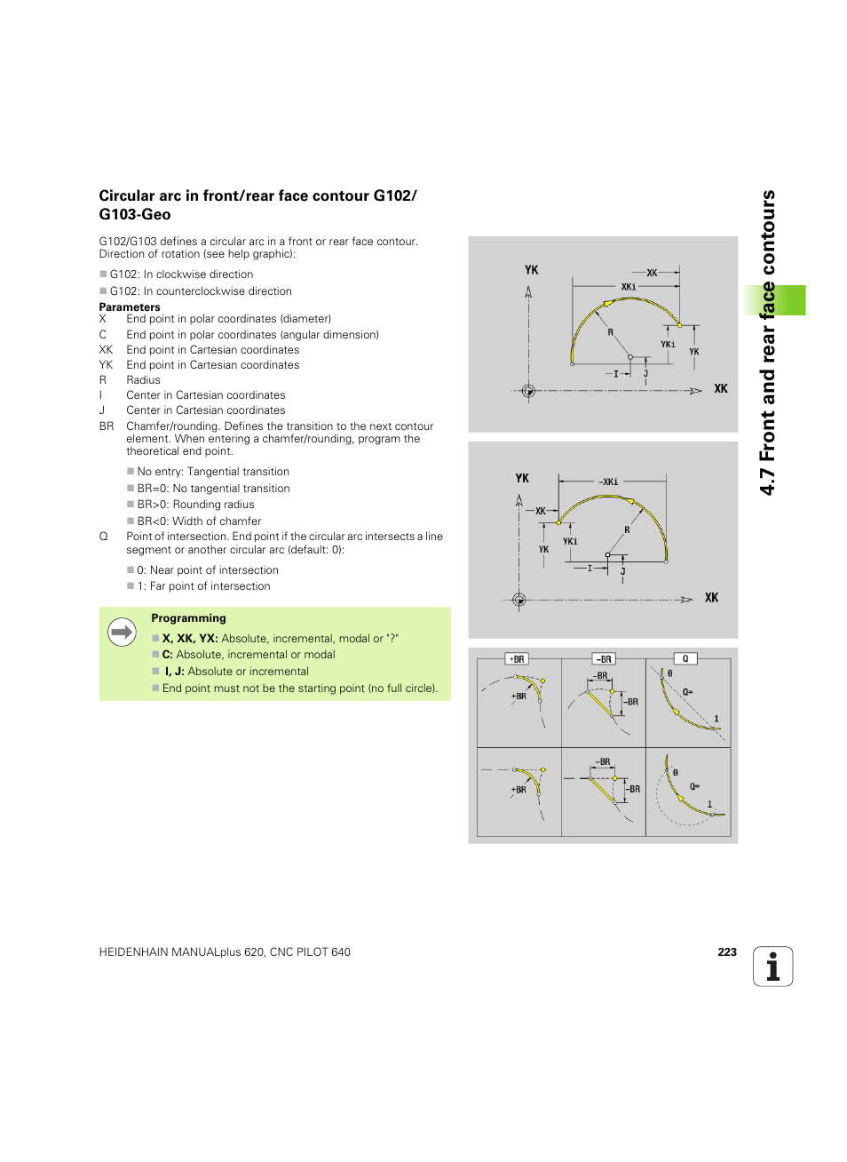 7 f ront and r ear f a ce cont ours | HEIDENHAIN SW 54843x-02 DIN Programming User Manual | Page 223 / 601