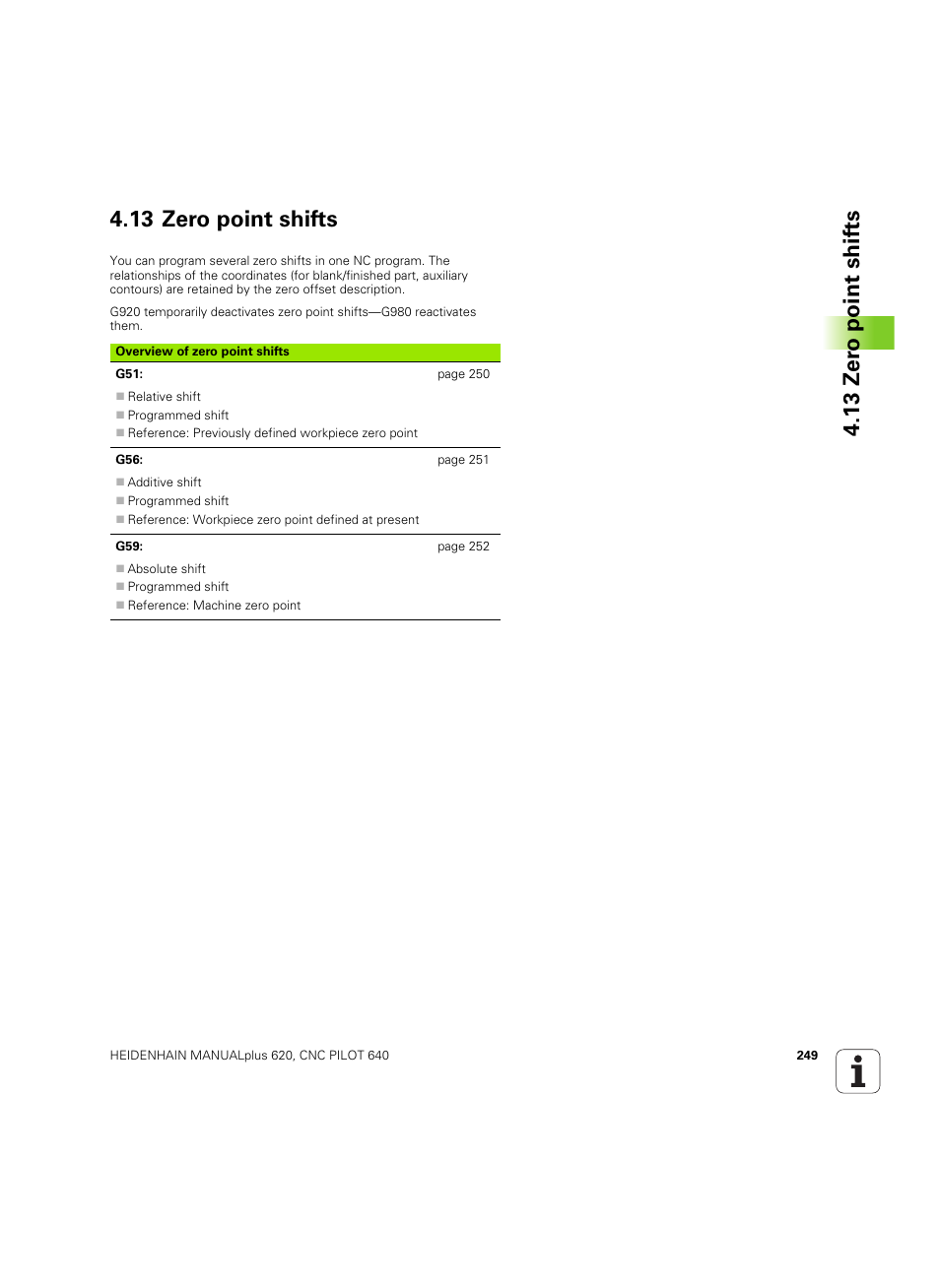 13 zero point shifts | HEIDENHAIN SW 54843x-02 DIN Programming User Manual | Page 249 / 601