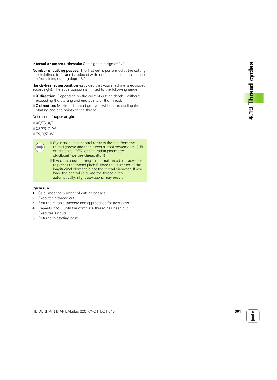 1 9 thr ead cy cles | HEIDENHAIN SW 54843x-02 DIN Programming User Manual | Page 301 / 601