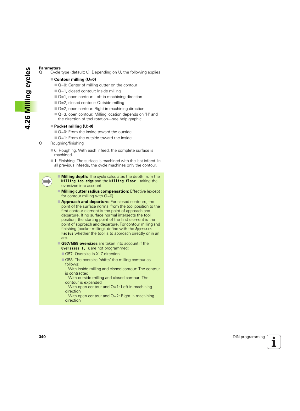 26 milling cy cles | HEIDENHAIN SW 54843x-02 DIN Programming User Manual | Page 340 / 601