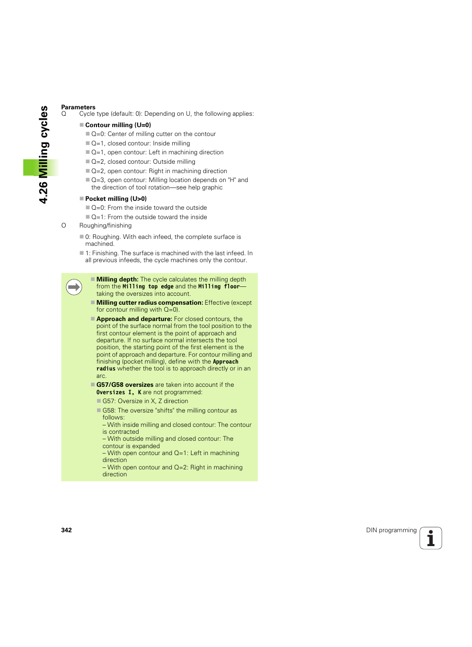 26 milling cy cles | HEIDENHAIN SW 54843x-02 DIN Programming User Manual | Page 342 / 601