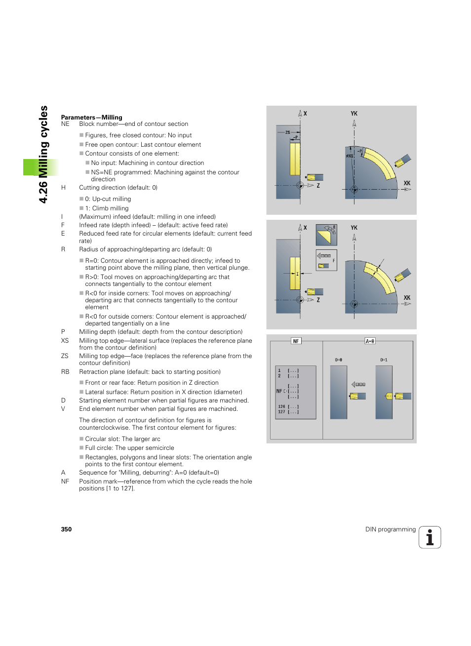 26 milling cy cles | HEIDENHAIN SW 54843x-02 DIN Programming User Manual | Page 350 / 601