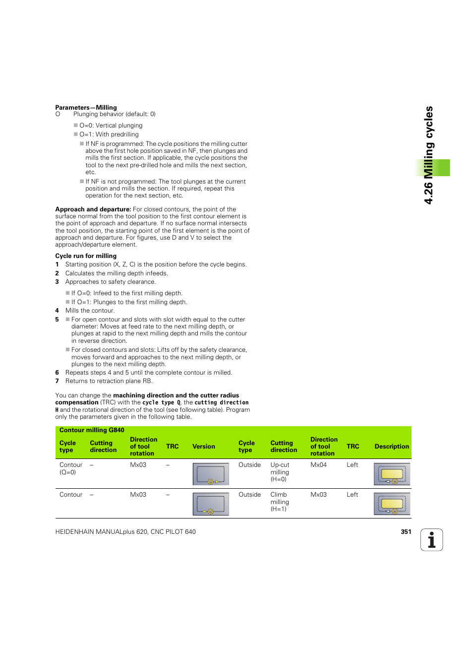 26 milling cy cles | HEIDENHAIN SW 54843x-02 DIN Programming User Manual | Page 351 / 601