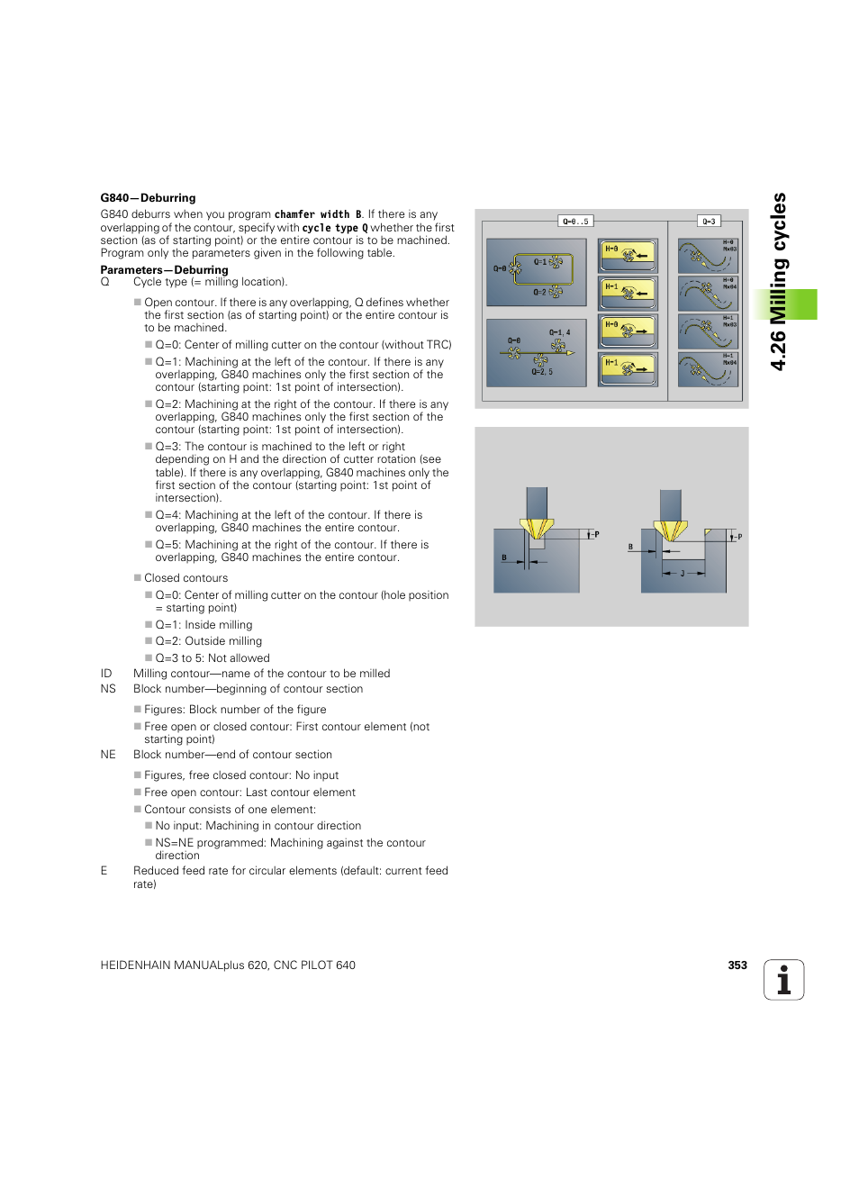 26 milling cy cles | HEIDENHAIN SW 54843x-02 DIN Programming User Manual | Page 353 / 601