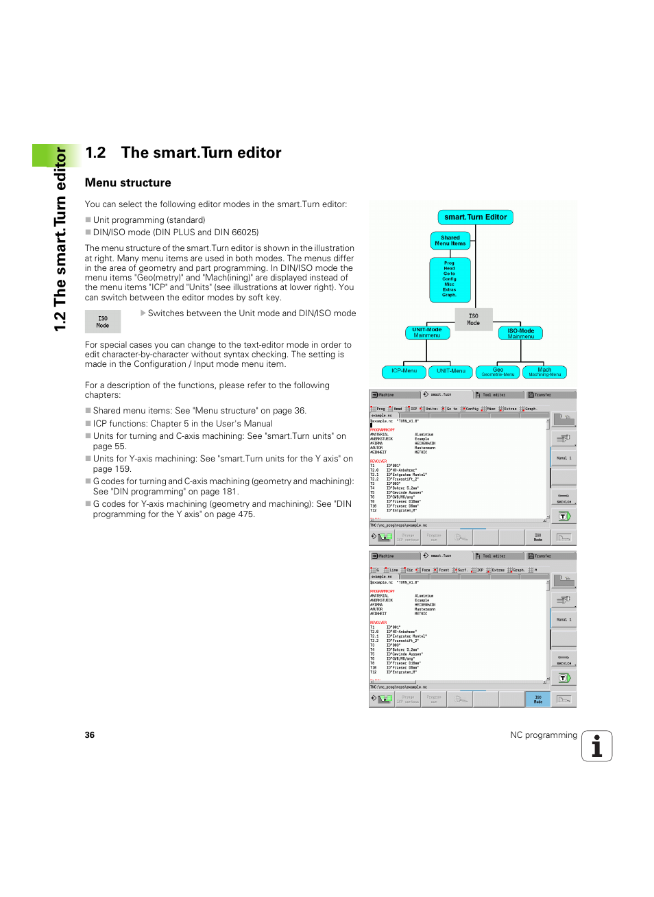 2 the smart.turn editor, Menu structure | HEIDENHAIN SW 54843x-02 DIN Programming User Manual | Page 36 / 601