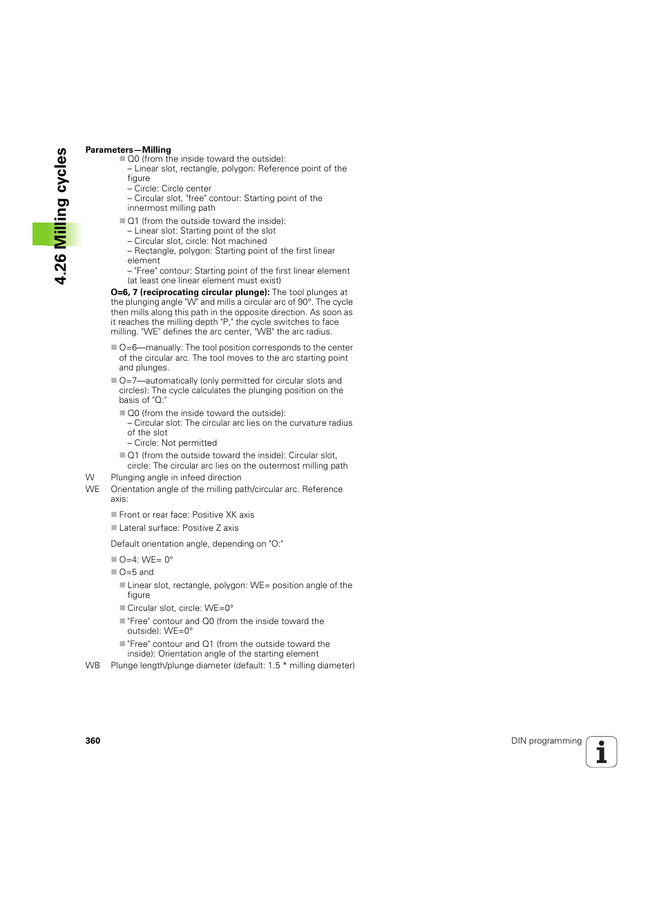 26 milling cy cles | HEIDENHAIN SW 54843x-02 DIN Programming User Manual | Page 360 / 601