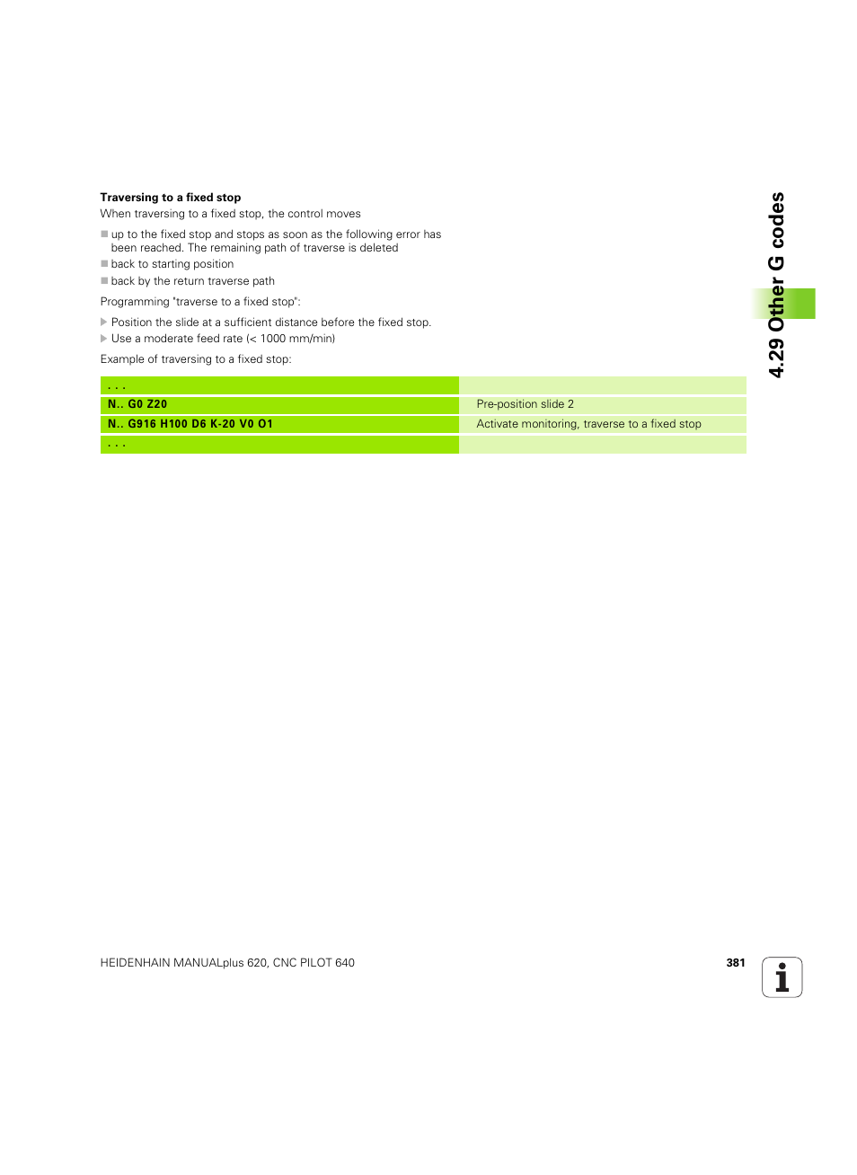 29 other g codes | HEIDENHAIN SW 54843x-02 DIN Programming User Manual | Page 381 / 601