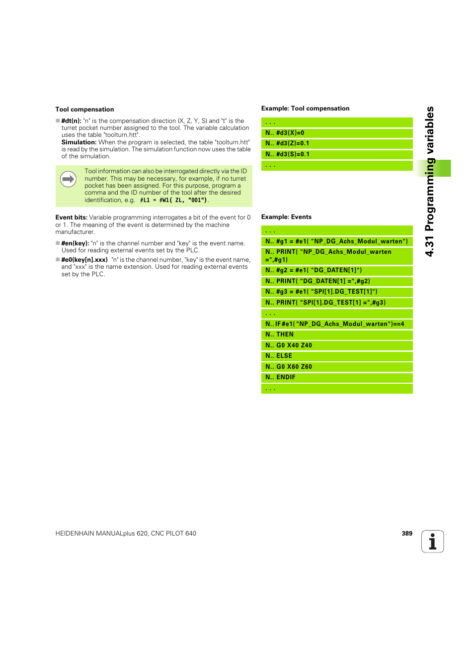31 pr ogr amming v a ri ables | HEIDENHAIN SW 54843x-02 DIN Programming User Manual | Page 389 / 601