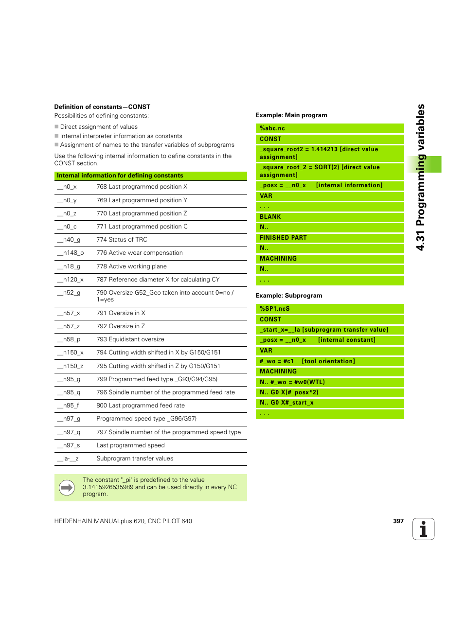 31 pr ogr amming v a ri ables | HEIDENHAIN SW 54843x-02 DIN Programming User Manual | Page 397 / 601