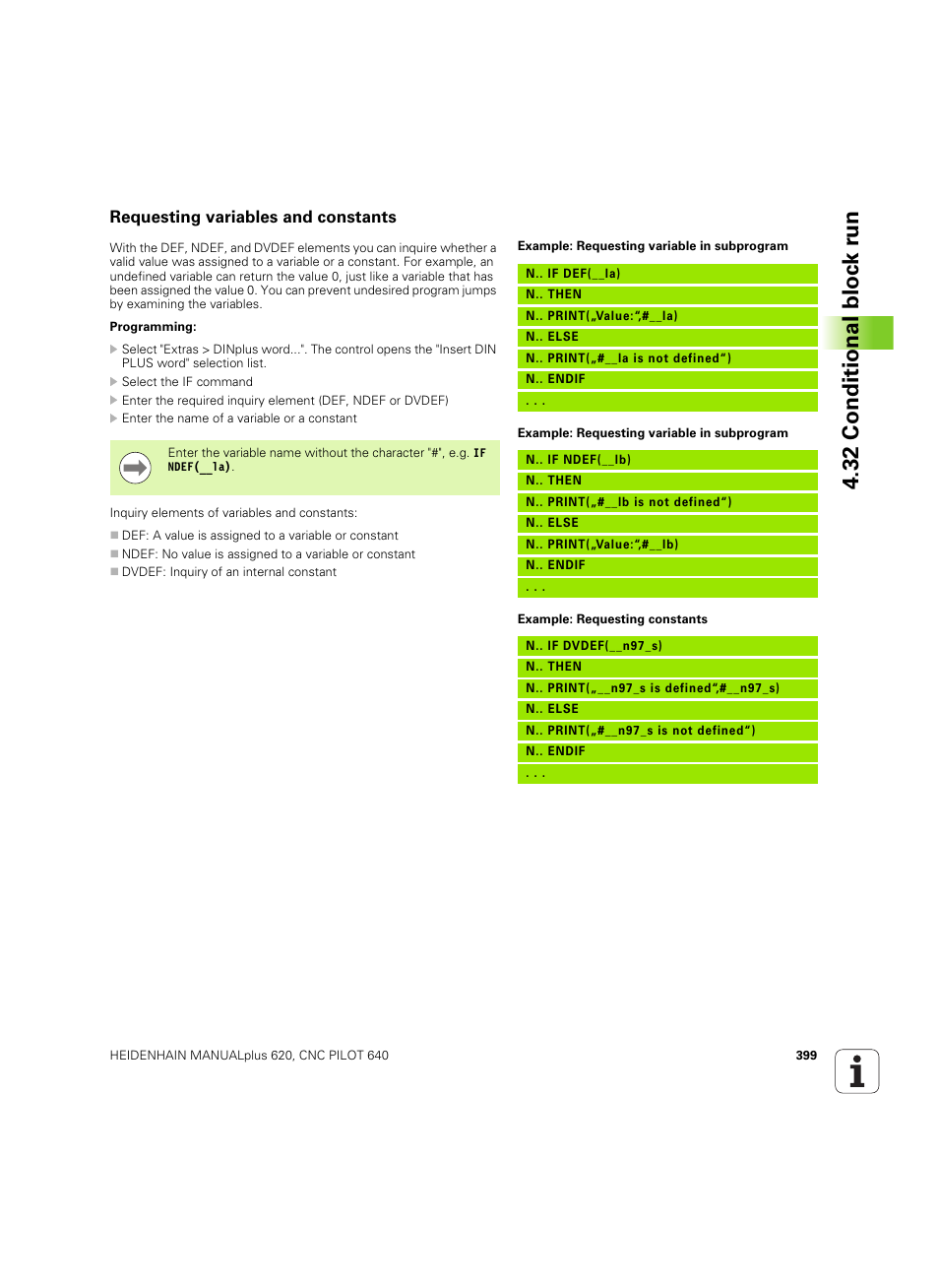 Requesting variables and constants | HEIDENHAIN SW 54843x-02 DIN Programming User Manual | Page 399 / 601