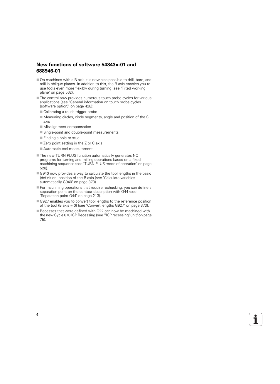 New functions of software 54843x-01 and 688946-01 | HEIDENHAIN SW 54843x-02 DIN Programming User Manual | Page 4 / 601