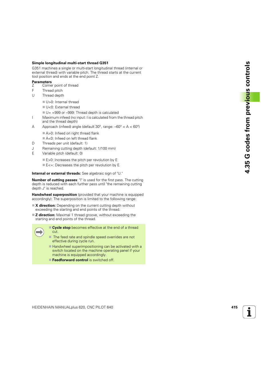 35 g codes fr om pr evious contr o ls | HEIDENHAIN SW 54843x-02 DIN Programming User Manual | Page 415 / 601