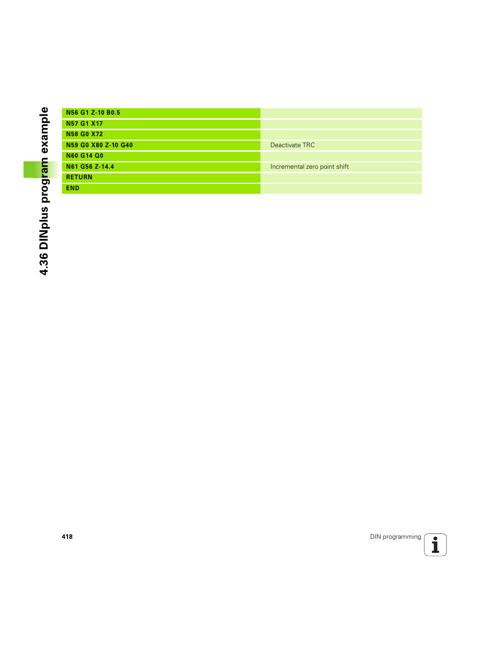 36 dinplus pr ogr a m example | HEIDENHAIN SW 54843x-02 DIN Programming User Manual | Page 418 / 601