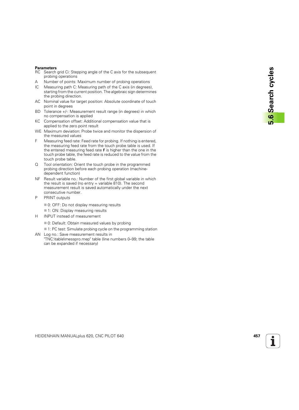 6 sear c h cy cles | HEIDENHAIN SW 54843x-02 DIN Programming User Manual | Page 457 / 601