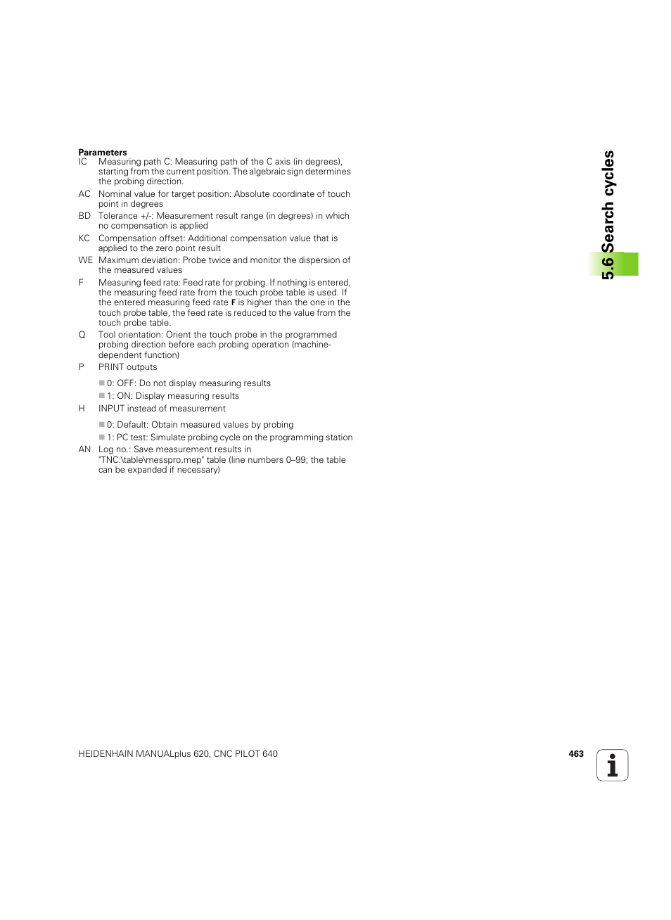 6 sear c h cy cles | HEIDENHAIN SW 54843x-02 DIN Programming User Manual | Page 463 / 601