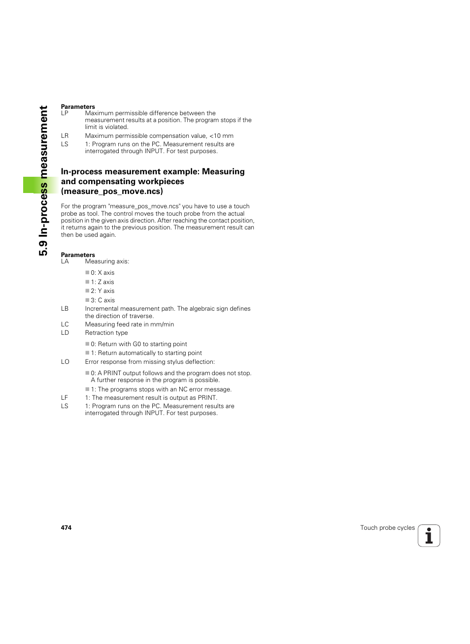 9 in-pr o cess measur ement | HEIDENHAIN SW 54843x-02 DIN Programming User Manual | Page 474 / 601