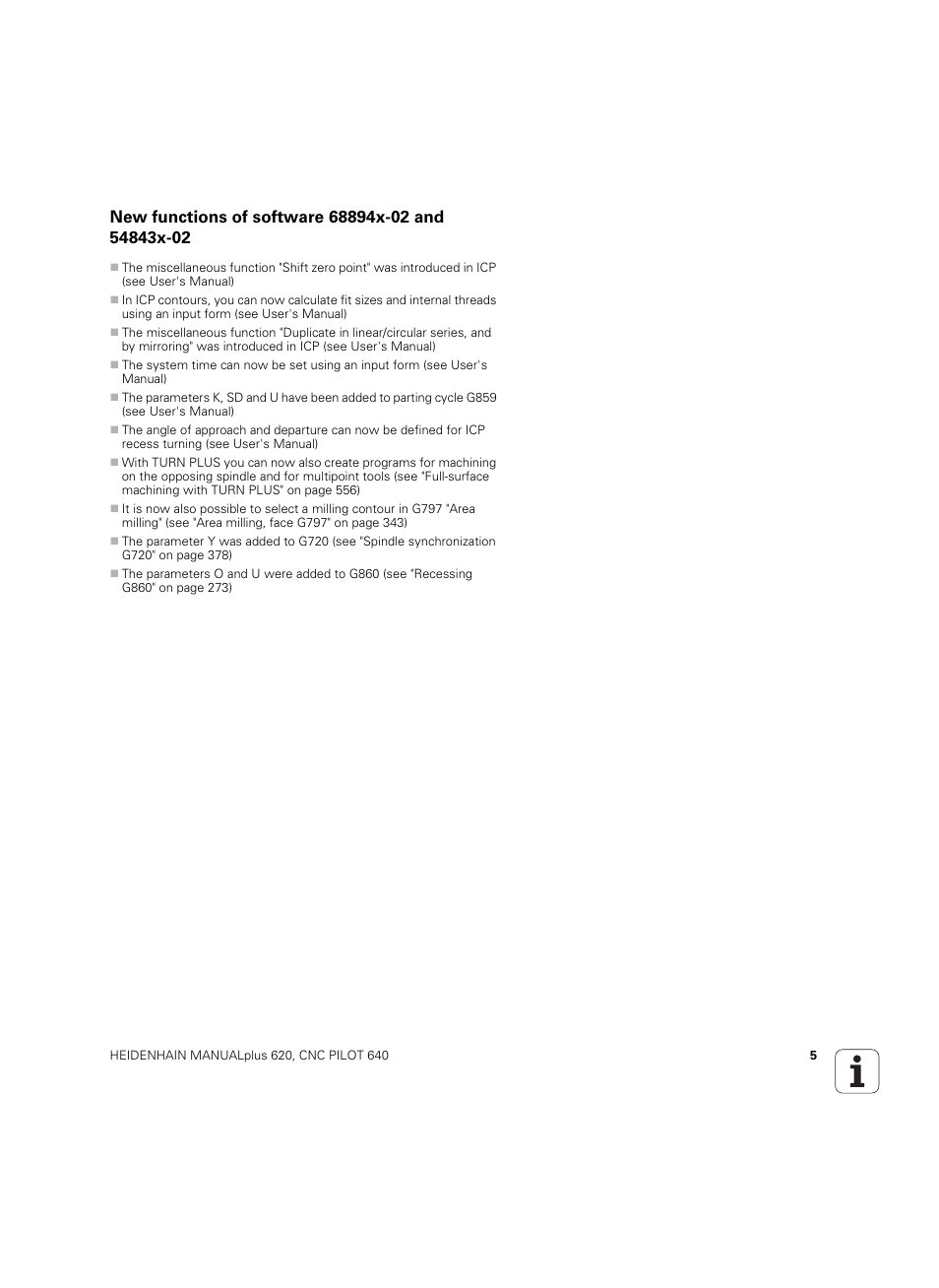 New functions of software 68894x-02 and 54843x-02 | HEIDENHAIN SW 54843x-02 DIN Programming User Manual | Page 5 / 601