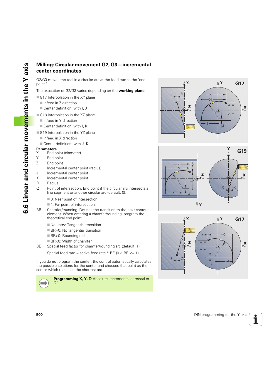 6 linear and cir c ular mo v e ments in the y axis | HEIDENHAIN SW 54843x-02 DIN Programming User Manual | Page 500 / 601