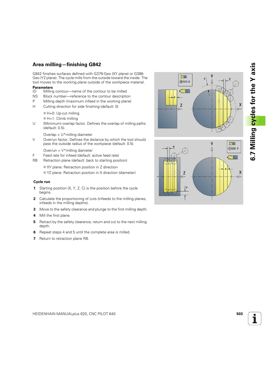 Area milling—finishing g842 | HEIDENHAIN SW 54843x-02 DIN Programming User Manual | Page 503 / 601