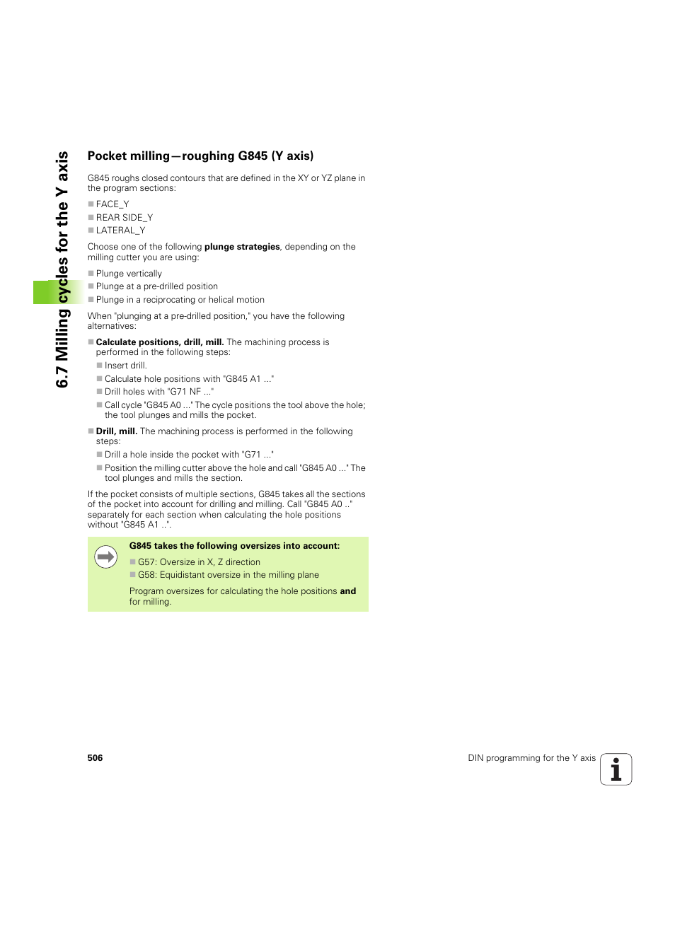 Pocket milling—roughing g845 (y axis) | HEIDENHAIN SW 54843x-02 DIN Programming User Manual | Page 506 / 601
