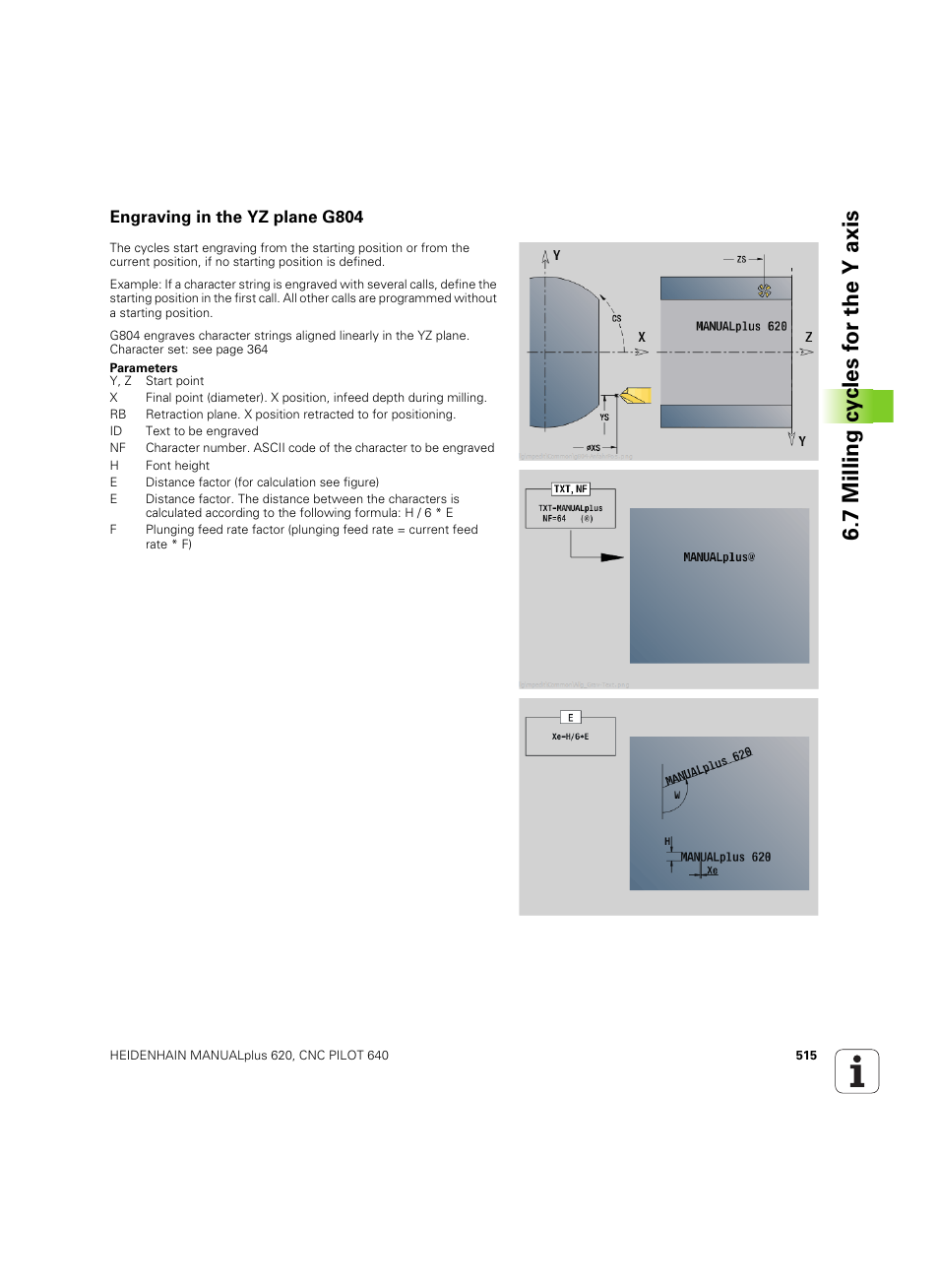 Engraving in the yz plane g804 | HEIDENHAIN SW 54843x-02 DIN Programming User Manual | Page 515 / 601