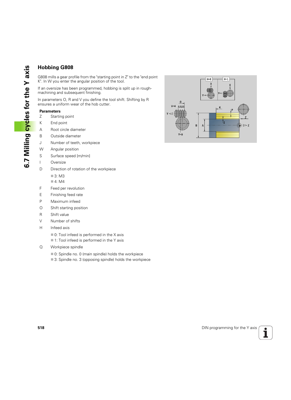 Hobbing g808 | HEIDENHAIN SW 54843x-02 DIN Programming User Manual | Page 518 / 601