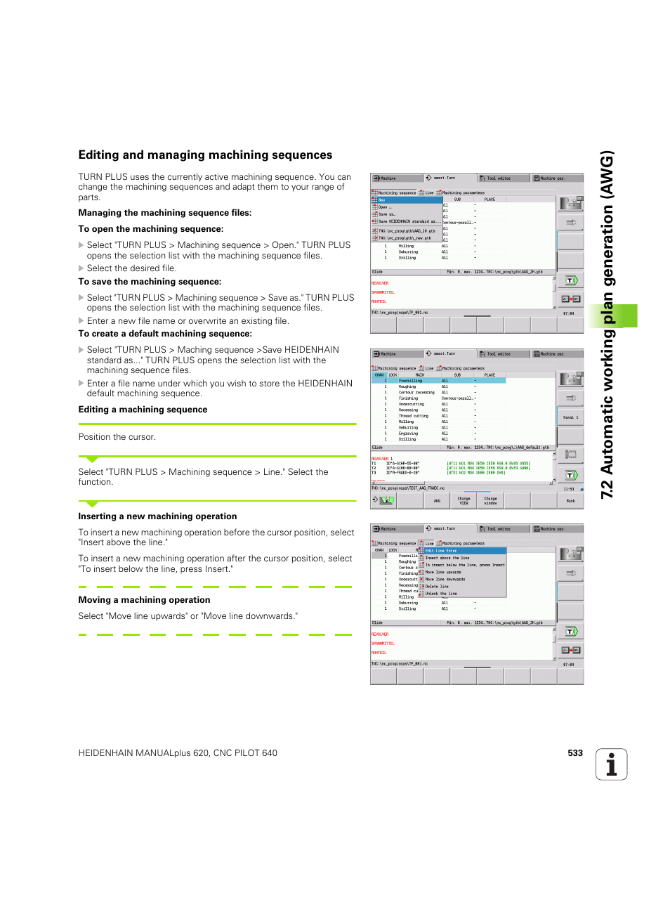 Editing and managing machining sequences | HEIDENHAIN SW 54843x-02 DIN Programming User Manual | Page 533 / 601