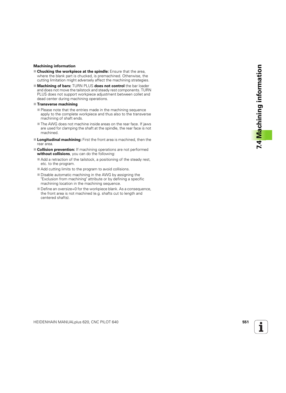 4 mac h ining inf o rm ation | HEIDENHAIN SW 54843x-02 DIN Programming User Manual | Page 551 / 601