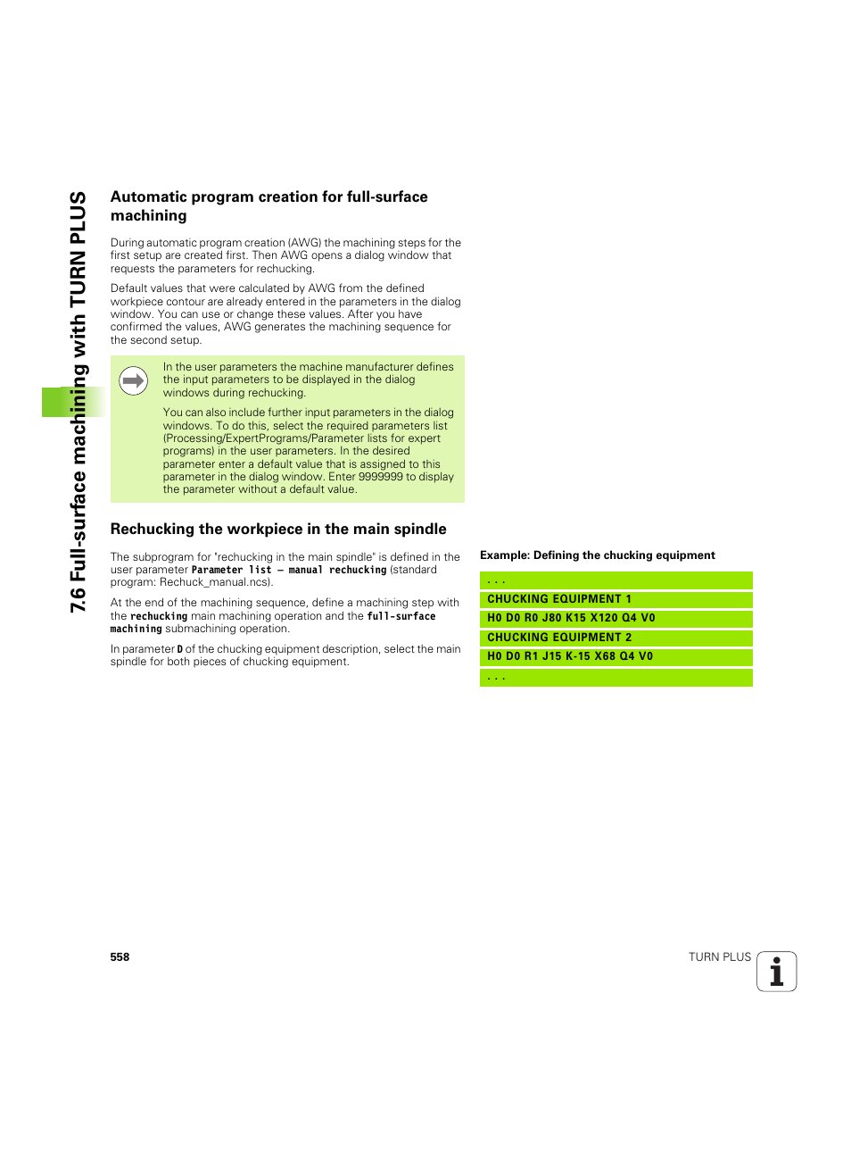 Rechucking the workpiece in the main spindle, 6 f u ll-surf ace mac h ining with turn plus | HEIDENHAIN SW 54843x-02 DIN Programming User Manual | Page 558 / 601
