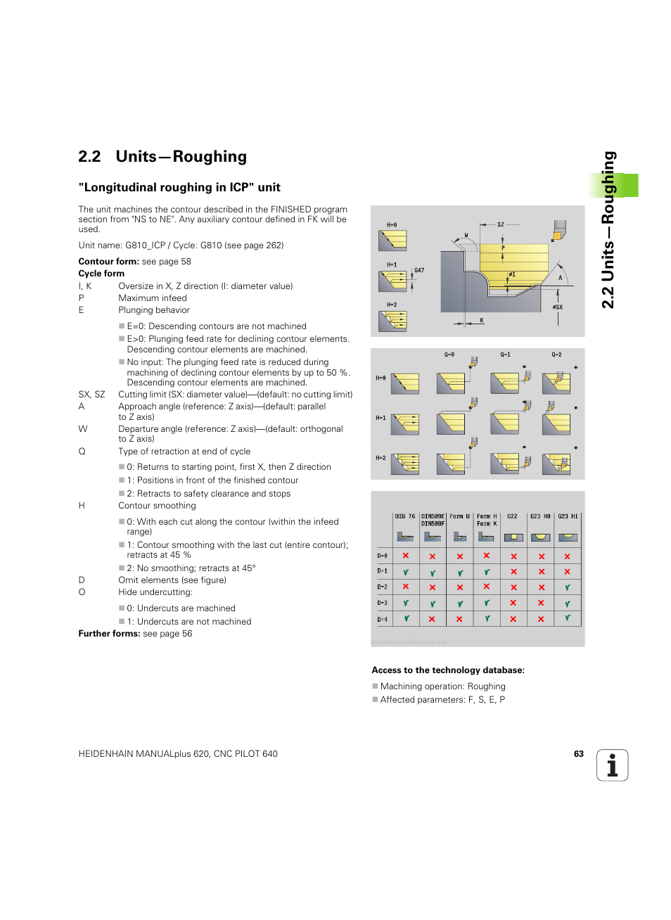2 units—roughing, Longitudinal roughing in icp" unit | HEIDENHAIN SW 54843x-02 DIN Programming User Manual | Page 63 / 601