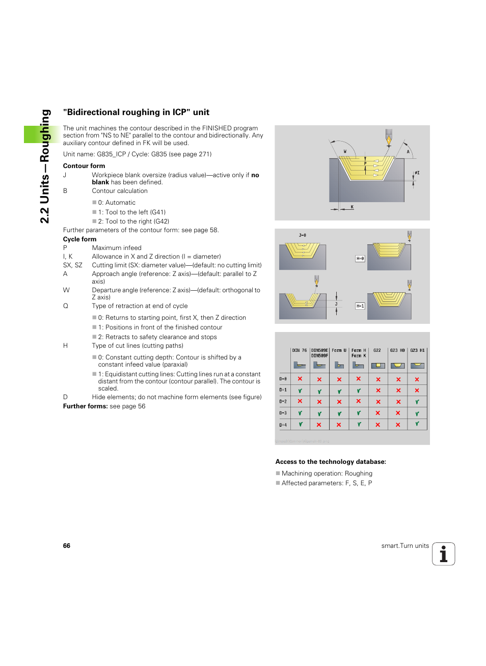 Bidirectional roughing in icp" unit, 2 units—roughing | HEIDENHAIN SW 54843x-02 DIN Programming User Manual | Page 66 / 601