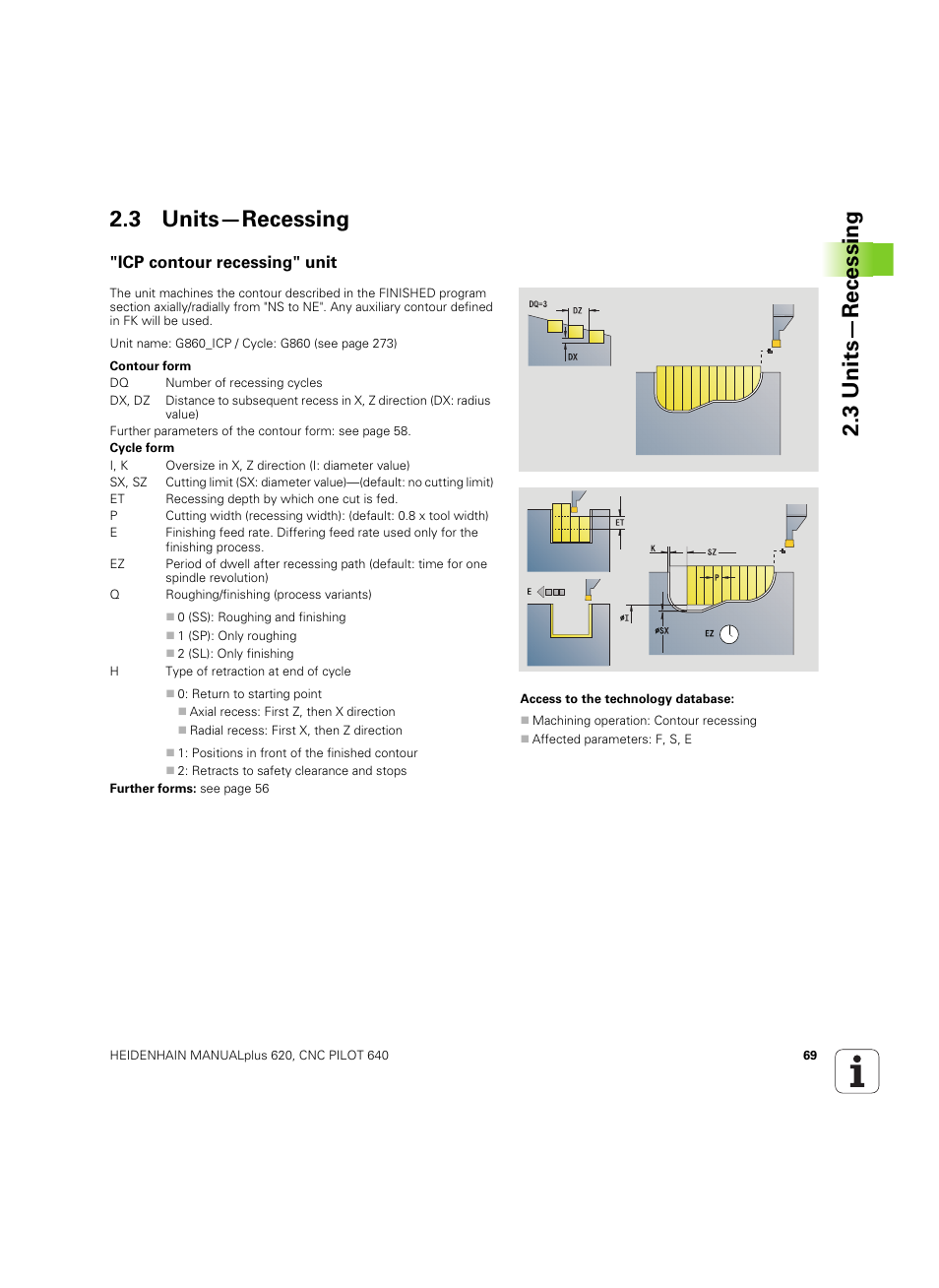 3 units—recessing, Icp contour recessing" unit | HEIDENHAIN SW 54843x-02 DIN Programming User Manual | Page 69 / 601