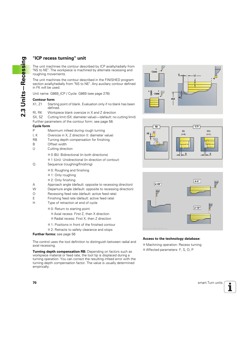 Icp recess turning" unit, 3 units—recessing | HEIDENHAIN SW 54843x-02 DIN Programming User Manual | Page 70 / 601