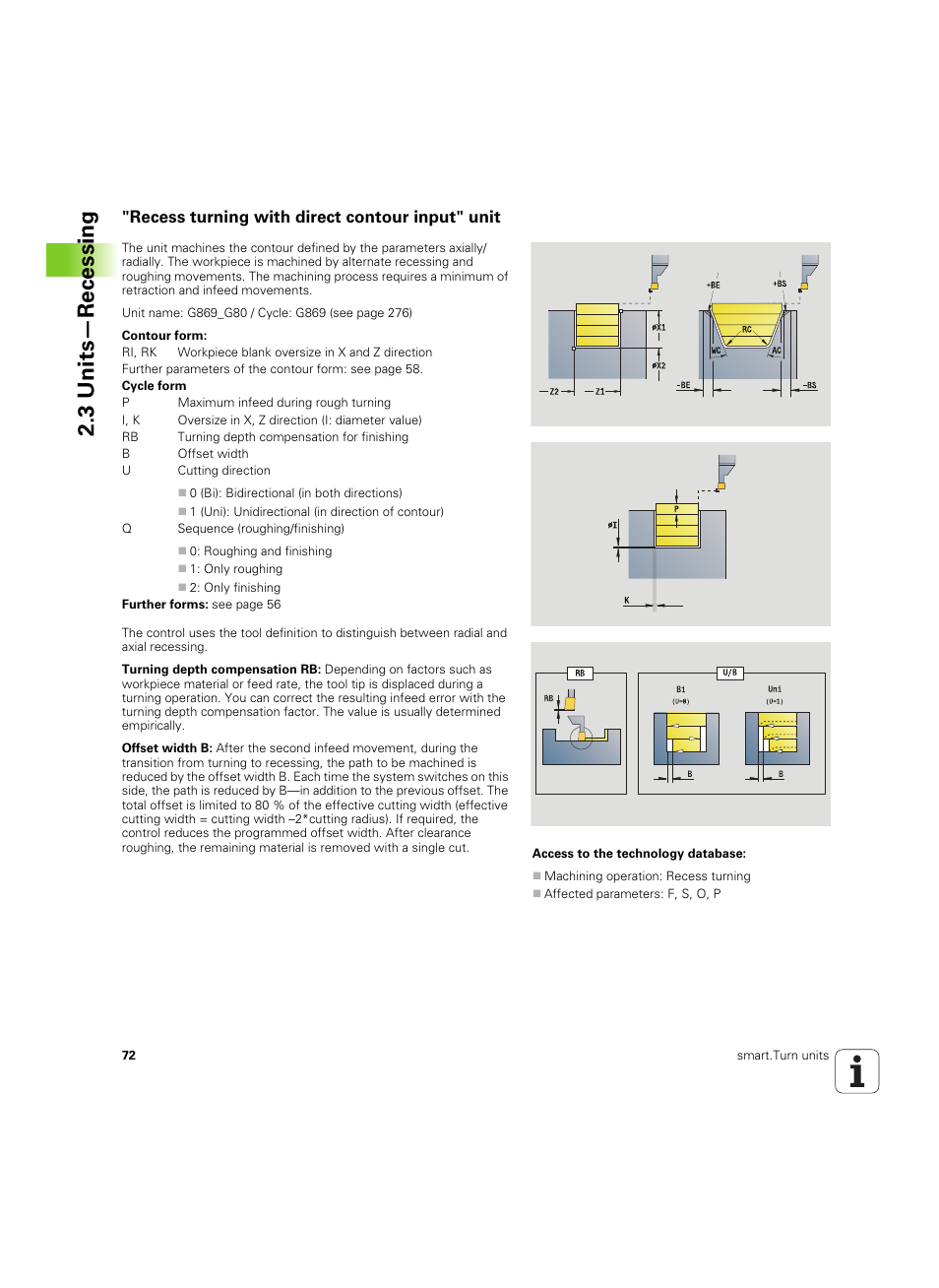 Recess turning with direct contour input" unit, 3 units—recessing | HEIDENHAIN SW 54843x-02 DIN Programming User Manual | Page 72 / 601