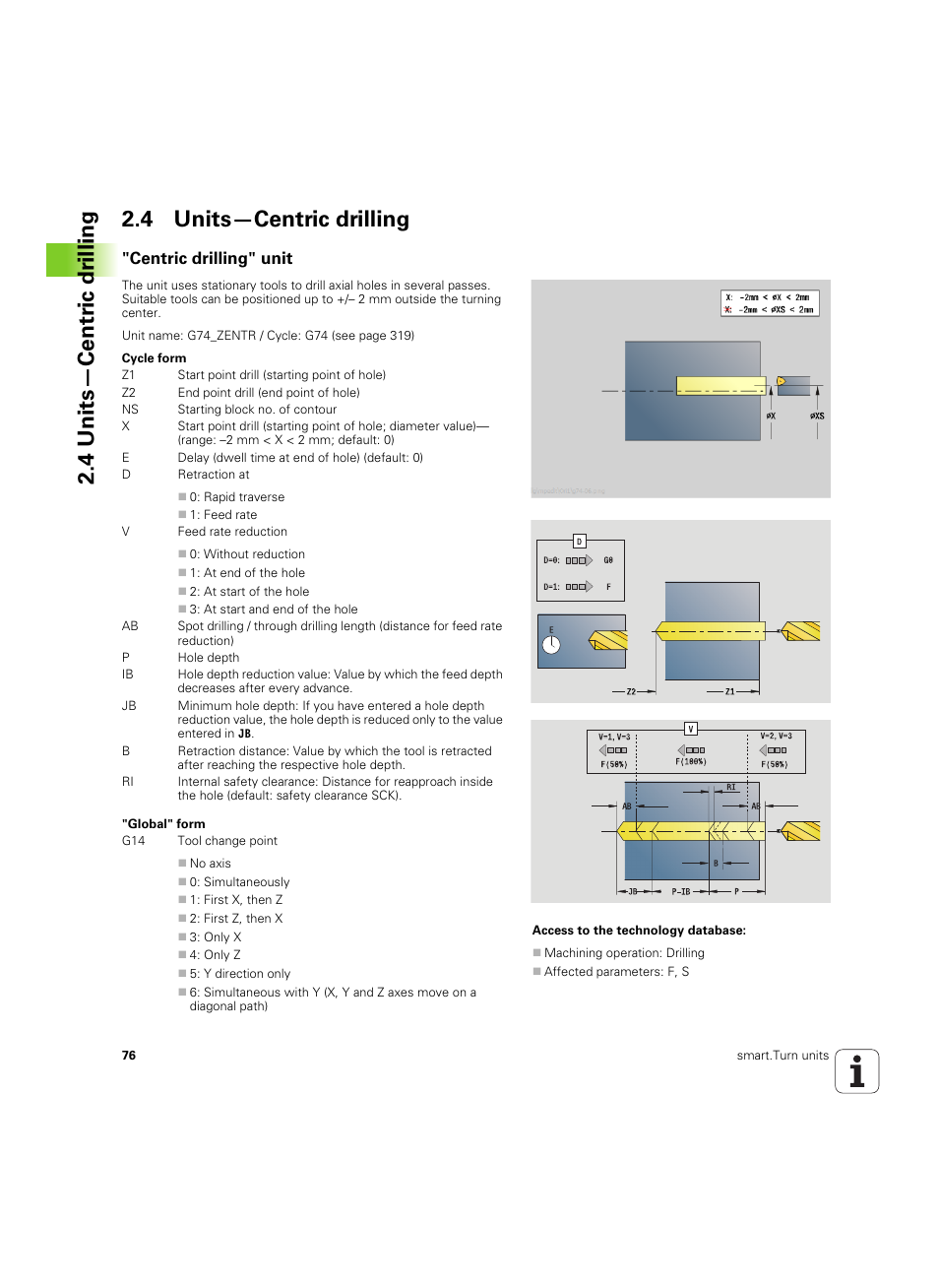 4 units—centric drilling, Centric drilling" unit | HEIDENHAIN SW 54843x-02 DIN Programming User Manual | Page 76 / 601