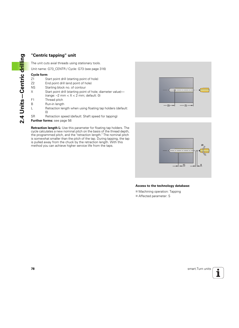 Centric tapping" unit, 4 units—centr ic dr illing | HEIDENHAIN SW 54843x-02 DIN Programming User Manual | Page 78 / 601