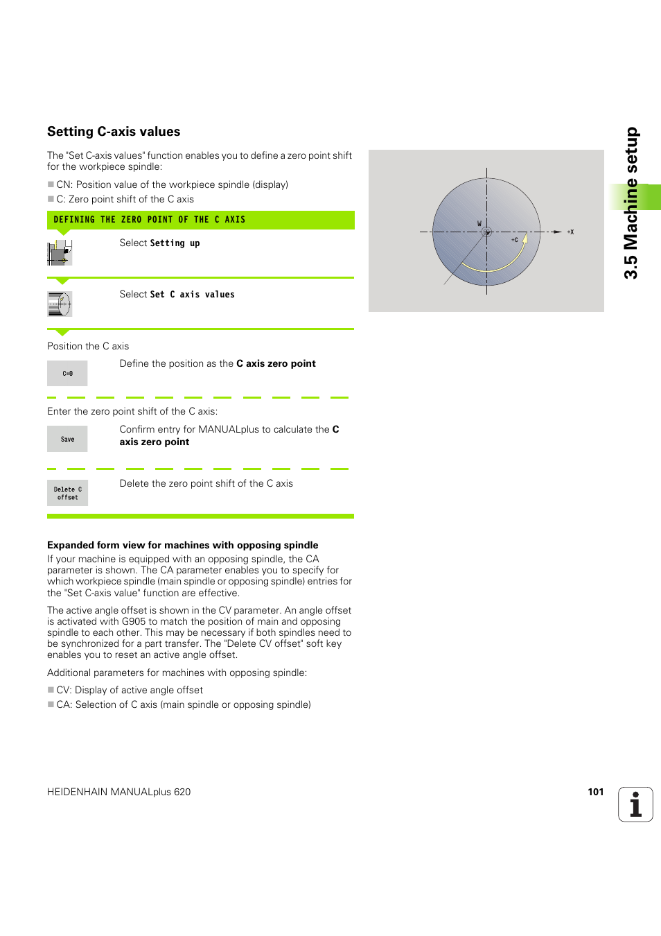 Setting c-axis values, Siehe seite 101), Seite 101) | 5 mac h ine set u p | HEIDENHAIN SW 54843x-03 User Manual | Page 101 / 656