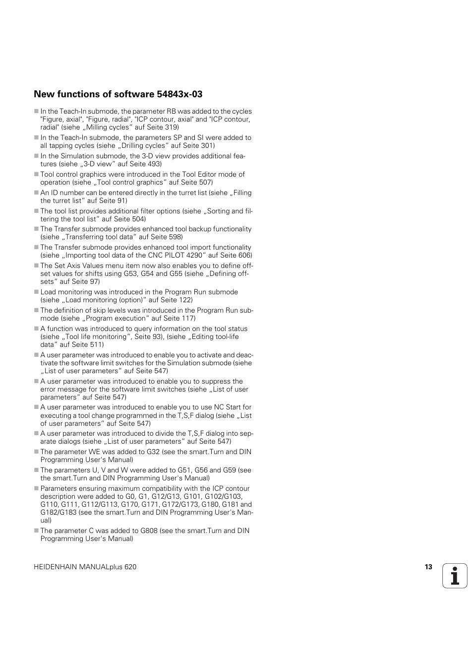 New functions of software 54843x-03 | HEIDENHAIN SW 54843x-03 User Manual | Page 13 / 656
