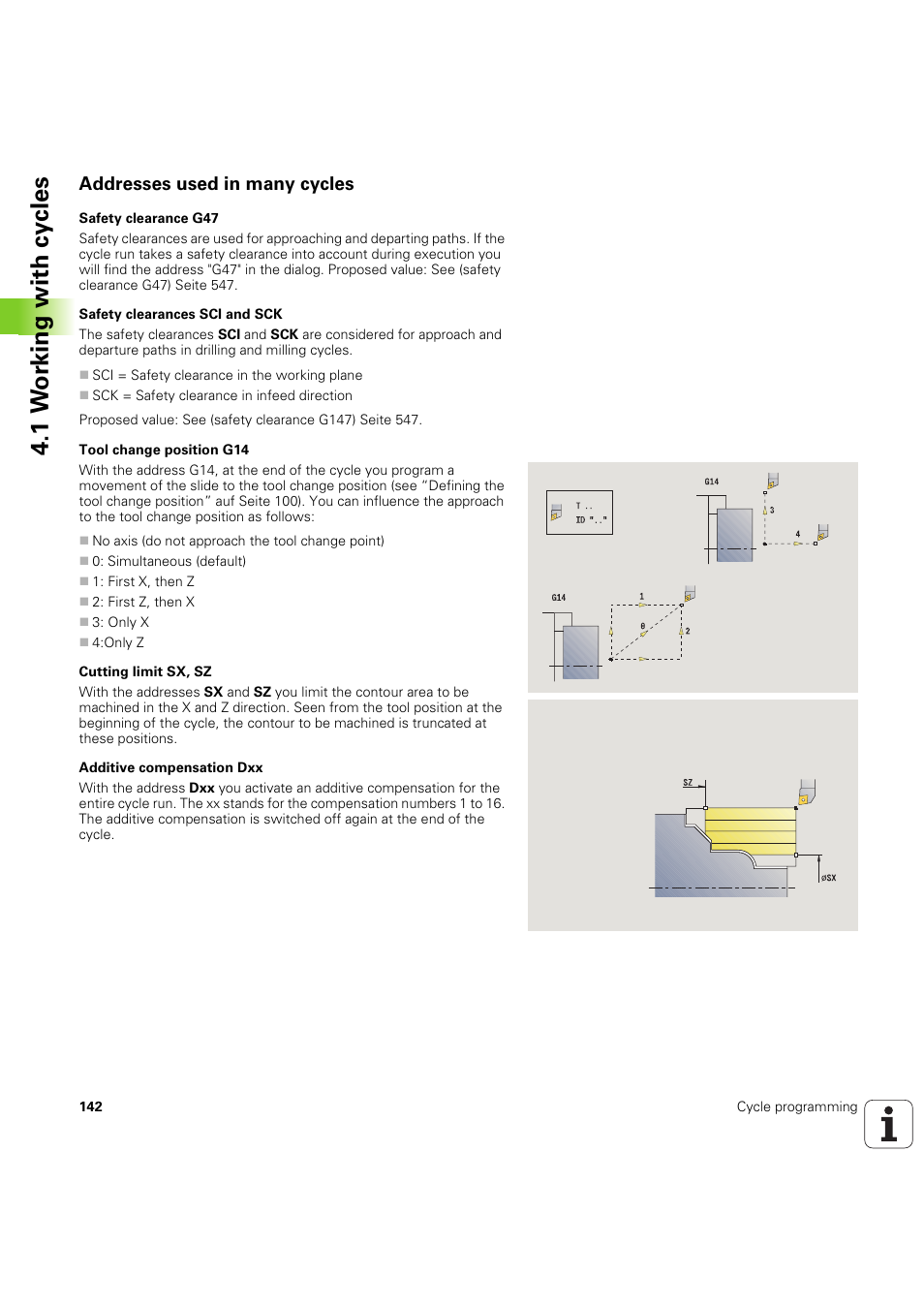 Addresses used in many cycles, 1 w o rk ing with cy cles | HEIDENHAIN SW 54843x-03 User Manual | Page 142 / 656