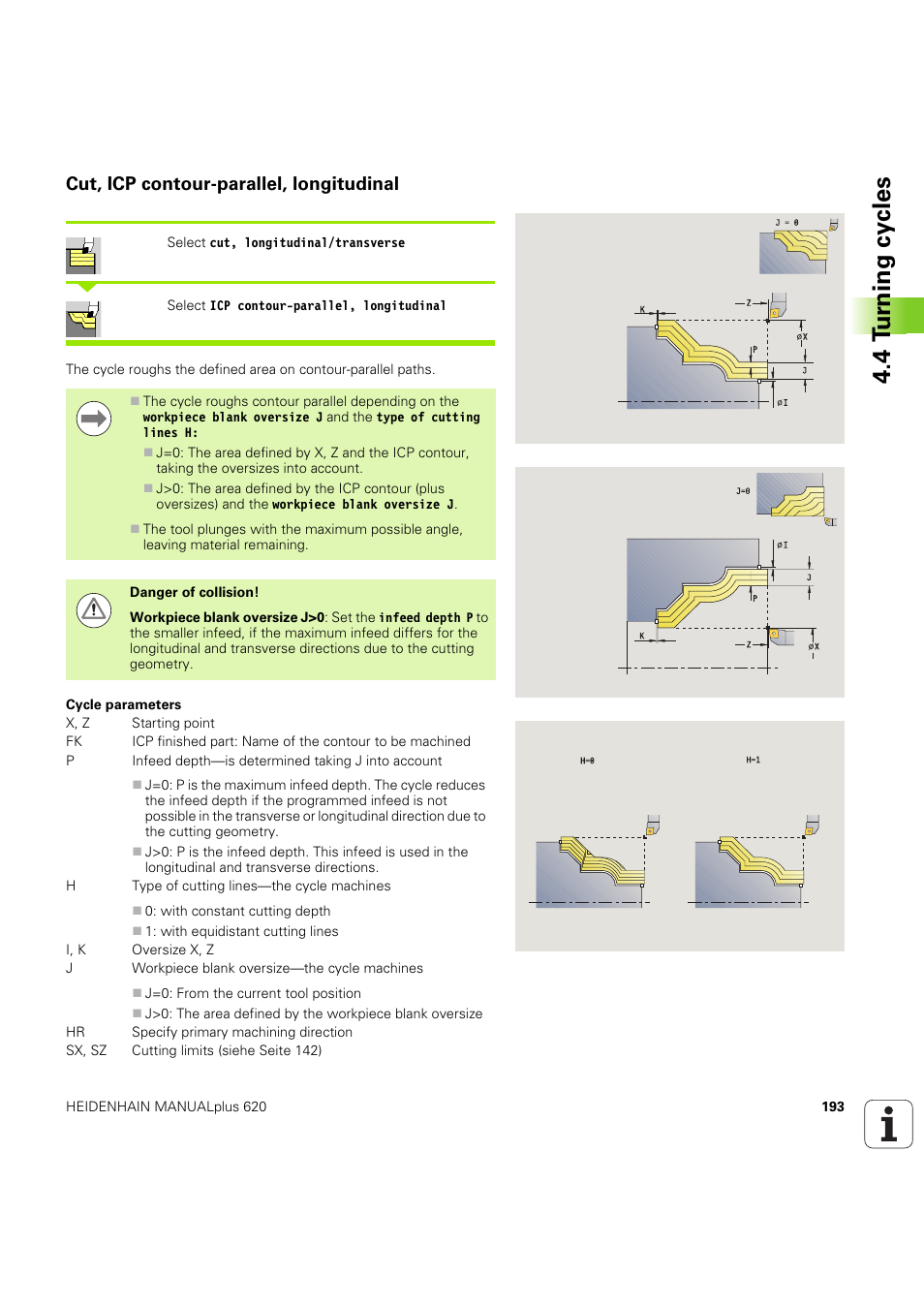 Cut, icp contour-parallel, longitudinal, 4 t u rn ing cy cles | HEIDENHAIN SW 54843x-03 User Manual | Page 193 / 656