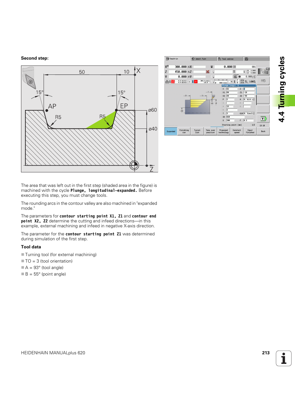 4 t u rn ing cy cles | HEIDENHAIN SW 54843x-03 User Manual | Page 213 / 656